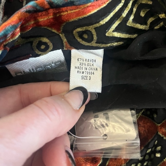 NWT Chico's Vintage Velvet Burnout Semi Sheer Button Down Fairy Grunge size 16 - Picture 8 of 8